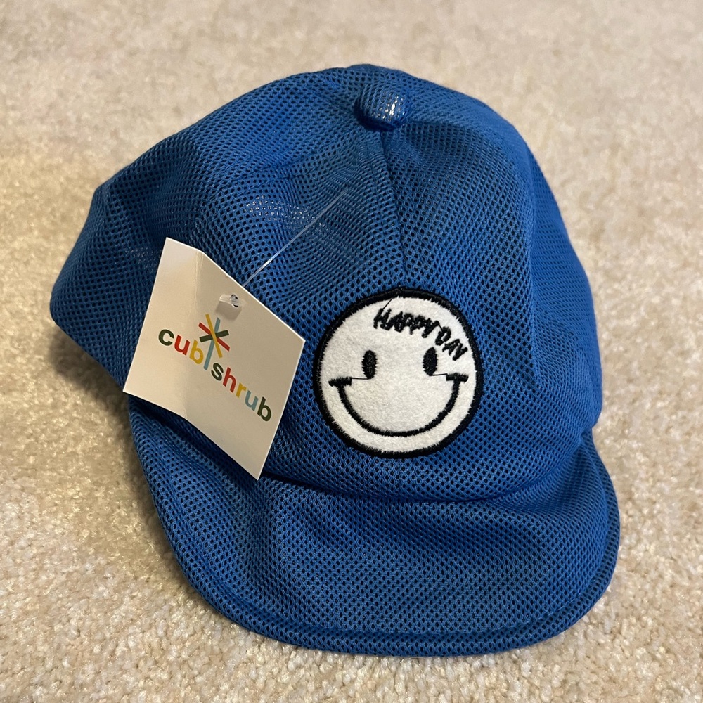 Cub Shrub Blue Happy Face Cap